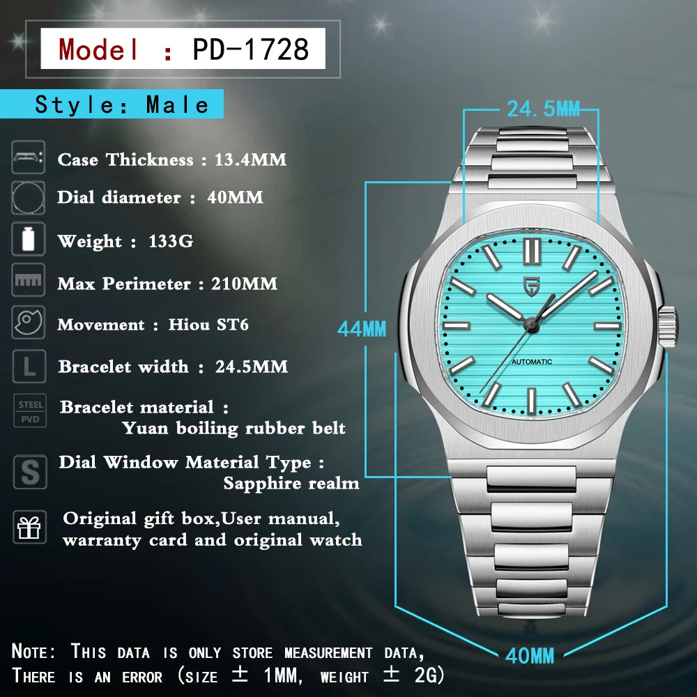 PAGANI DESIGN Top Luxury Automatic Watch For Men Mechanical Watches Men Sports Waterproof Sapphire Stainless Steel Reloj Hombre - EverythingWhatYouWant
