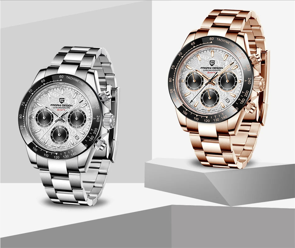 40mm New V2 PAGANI DESIGN Classic fashion Men Quartz Watches Sapphire Retro Chronograph Stainless Steel Waterproof Watch for Men - EverythingWhatYouWant