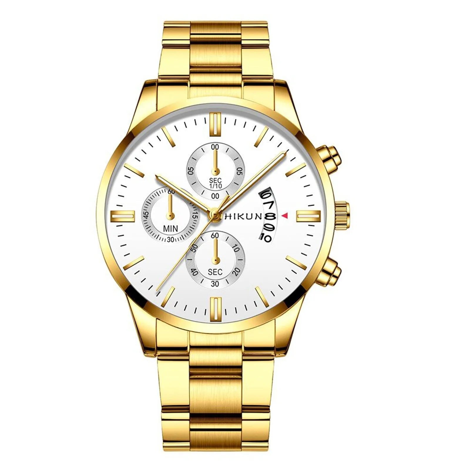 Fashion Mens Watches Luxury Black Stainless Steel Quartz Wrist Watch Man Business Watch For Men Calendar Clock Reloj Hombre - EverythingWhatYouWant