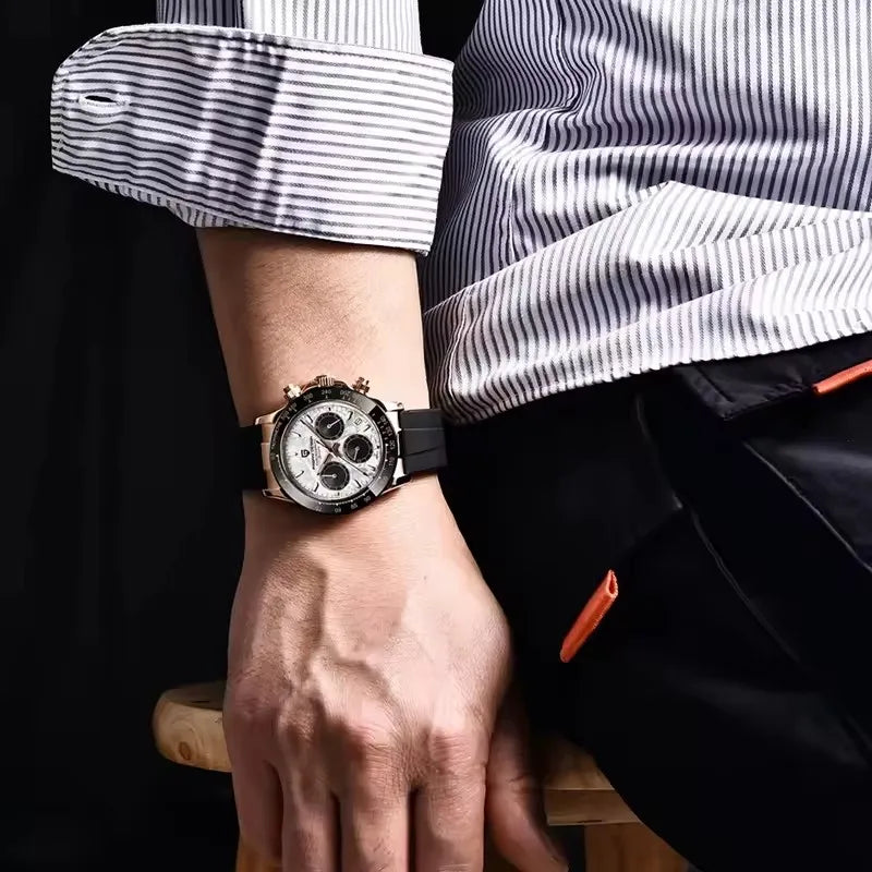 40mm New V2 PAGANI DESIGN Classic fashion Men Quartz Watches Sapphire Retro Chronograph Stainless Steel Waterproof Watch for Men - EverythingWhatYouWant