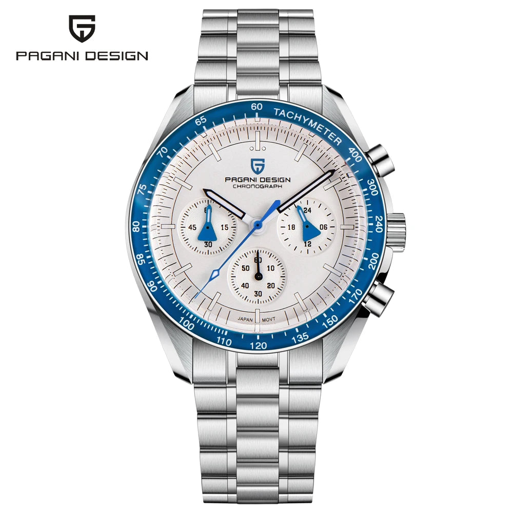 2026 New PAGANI DESIGN V6 Moon Men's Watcher Chronograph Quartz Watch Men Luxury AR Sapphire Ceramic Bezel Waterproof Luminous - EverythingWhatYouWant