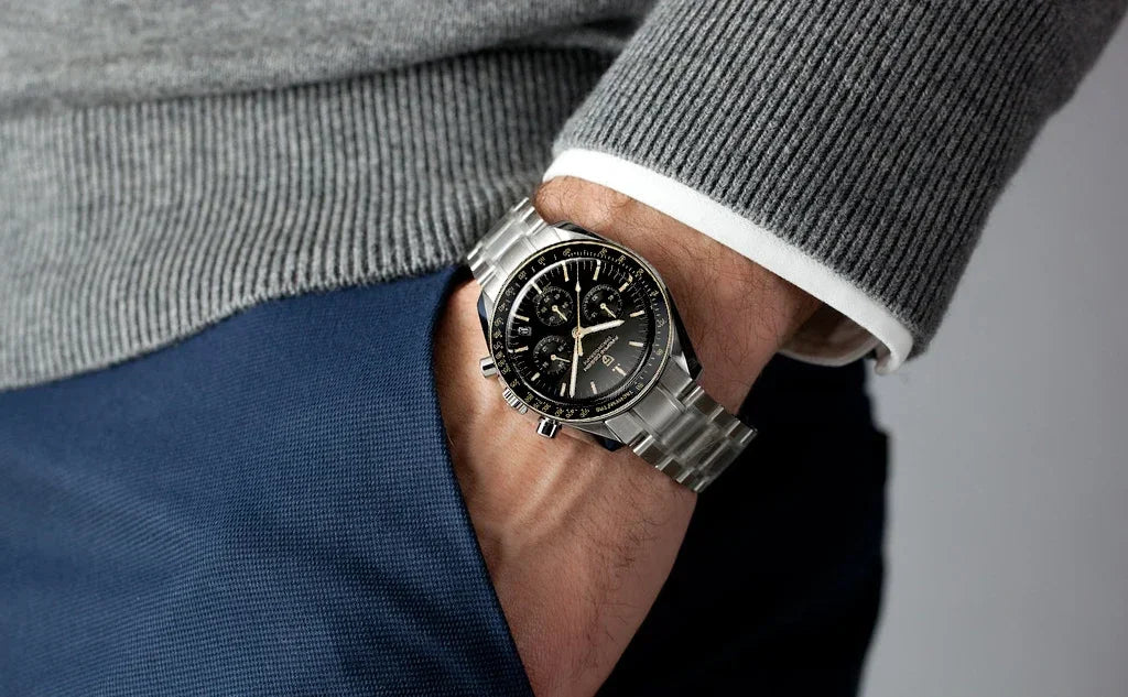 2026 New PAGANI DESIGN V6 Moon Men's Watcher Chronograph Quartz Watch Men Luxury AR Sapphire Ceramic Bezel Waterproof Luminous - EverythingWhatYouWant