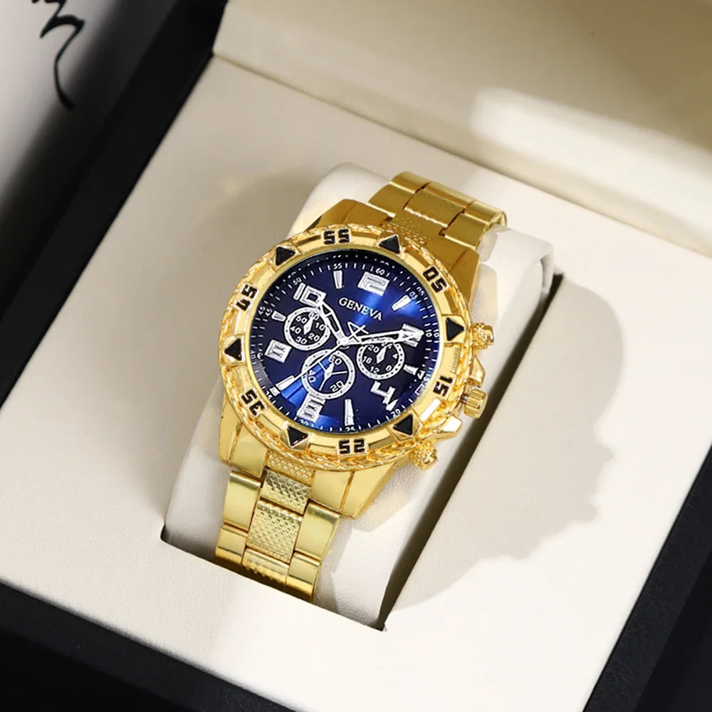 [4pcs/set Business Quartz Watch] Large Dial Trendy Fashion Casual Quartz Wristwatch | Does Not Include Watch Box - EverythingWhatYouWant