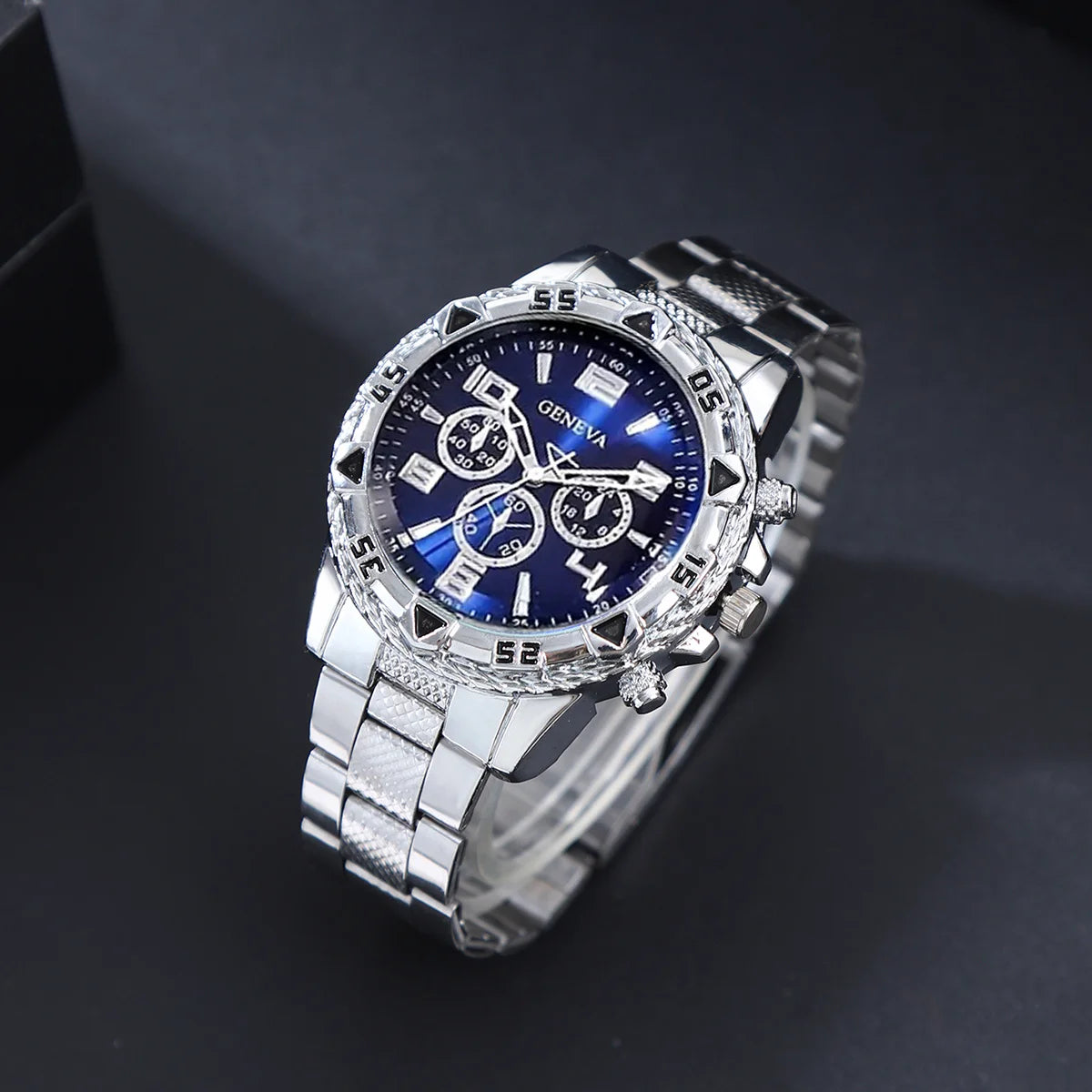 [4pcs/set Business Quartz Watch] Large Dial Trendy Fashion Casual Quartz Wristwatch | Does Not Include Watch Box - EverythingWhatYouWant