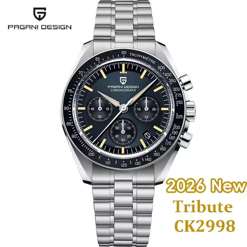 2026 New PAGANI DESIGN V6 Moon Men's Watcher Chronograph Quartz Watch Men Luxury AR Sapphire Ceramic Bezel Waterproof Luminous - EverythingWhatYouWant