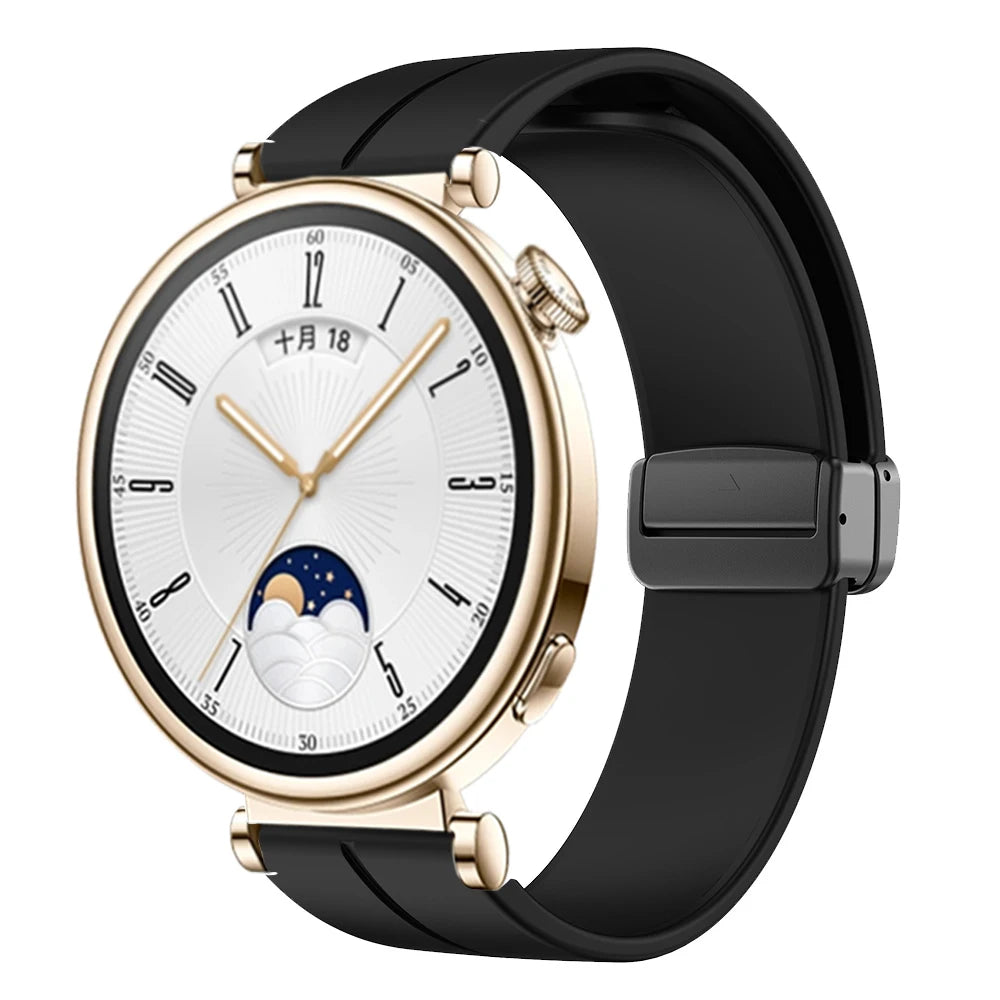 18mm Magnetic Buckle Strap For huawei watch gt 4 41mm Replacement Wristband Sport Silicone belt correa bracelet watch gt4 band - EverythingWhatYouWant