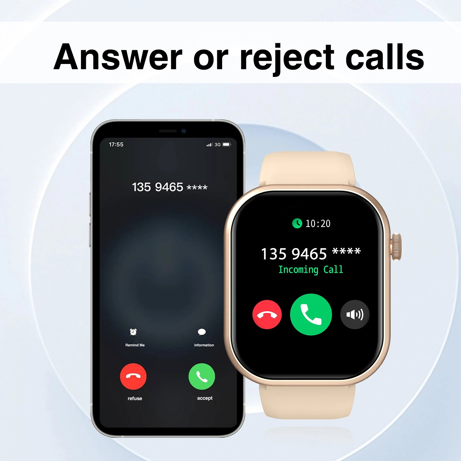 HOT Smartwatch full touch screen, answer and make calls, message reminders, custom watch face wallpaper and other functions - EverythingWhatYouWant