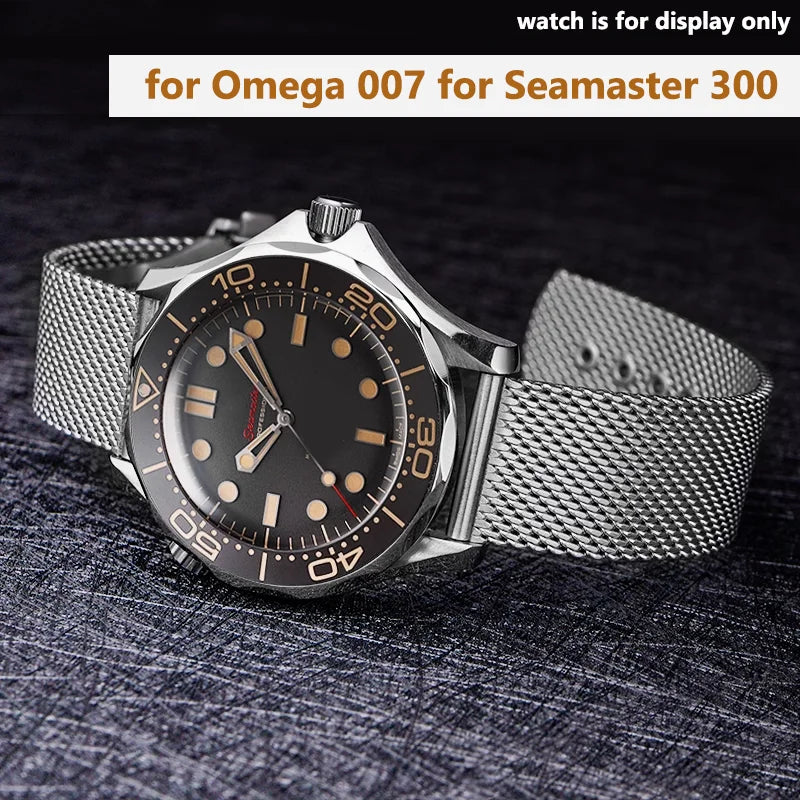 Strap for Omega for Seamaster 300 007 Watch Band 20mm 22mm Stainless Steel  Luxury Mesh Bracelet Business Watch Accessories - EverythingWhatYouWant