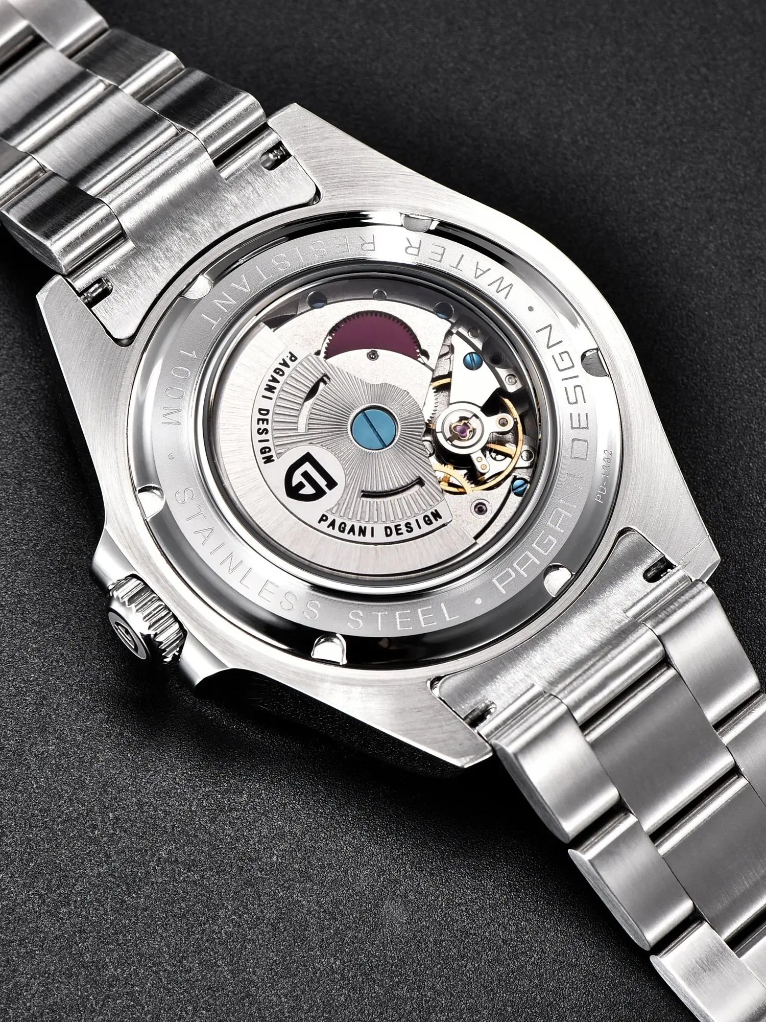 Pagani Design PD1682 Men’s GMT Watch 42mm Automatic Mechanical DG5833 Sapphire Crystal Stainless Steel Waterproof Black Vintage - EverythingWhatYouWant