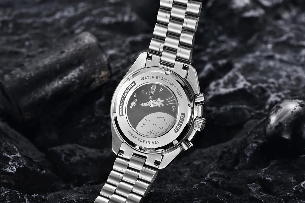 2026 New PAGANI DESIGN V6 Moon Men's Watcher Chronograph Quartz Watch Men Luxury AR Sapphire Ceramic Bezel Waterproof Luminous - EverythingWhatYouWant