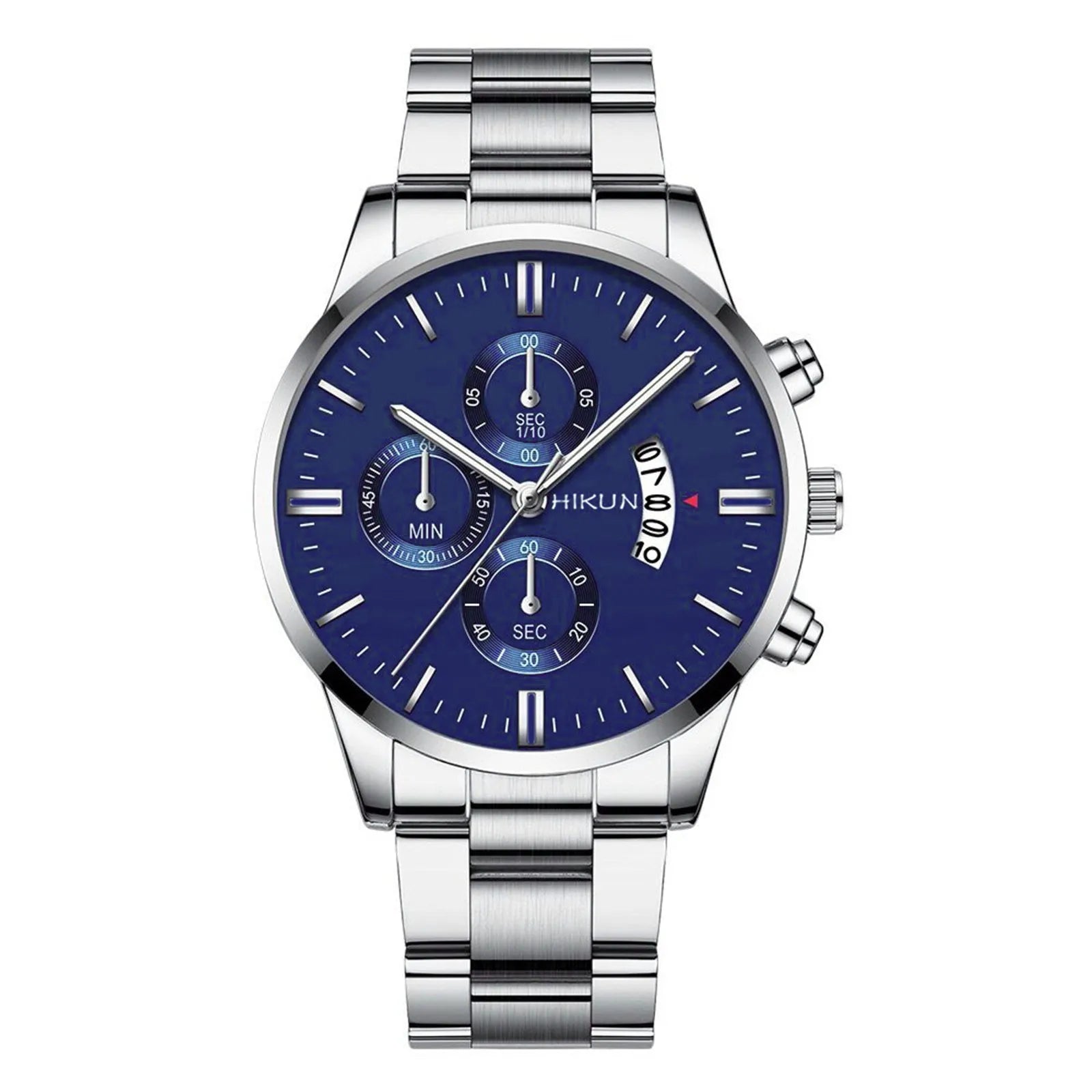 Fashion Mens Watches Luxury Black Stainless Steel Quartz Wrist Watch Man Business Watch For Men Calendar Clock Reloj Hombre - EverythingWhatYouWant