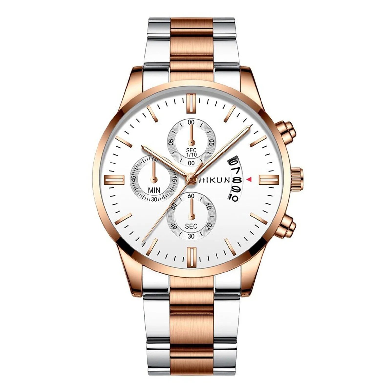 Fashion Mens Watches Luxury Black Stainless Steel Quartz Wrist Watch Man Business Watch For Men Calendar Clock Reloj Hombre - EverythingWhatYouWant