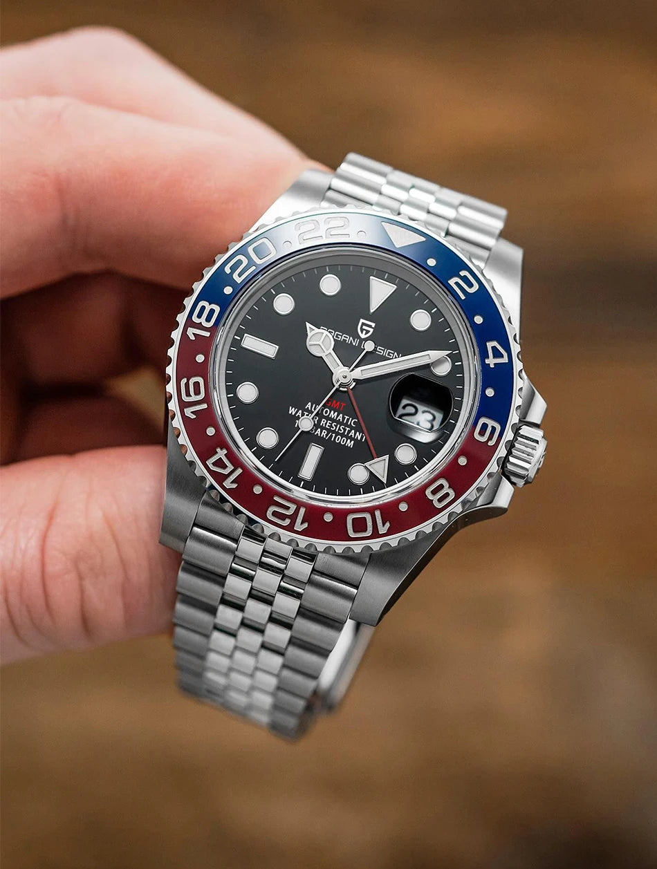 PAGANI DESIGN New V2 40MM GMT Men watch Mechanical Watches Luxury Automatic Sapphire Glass Waterproof Wrist Watches for men - EverythingWhatYouWant