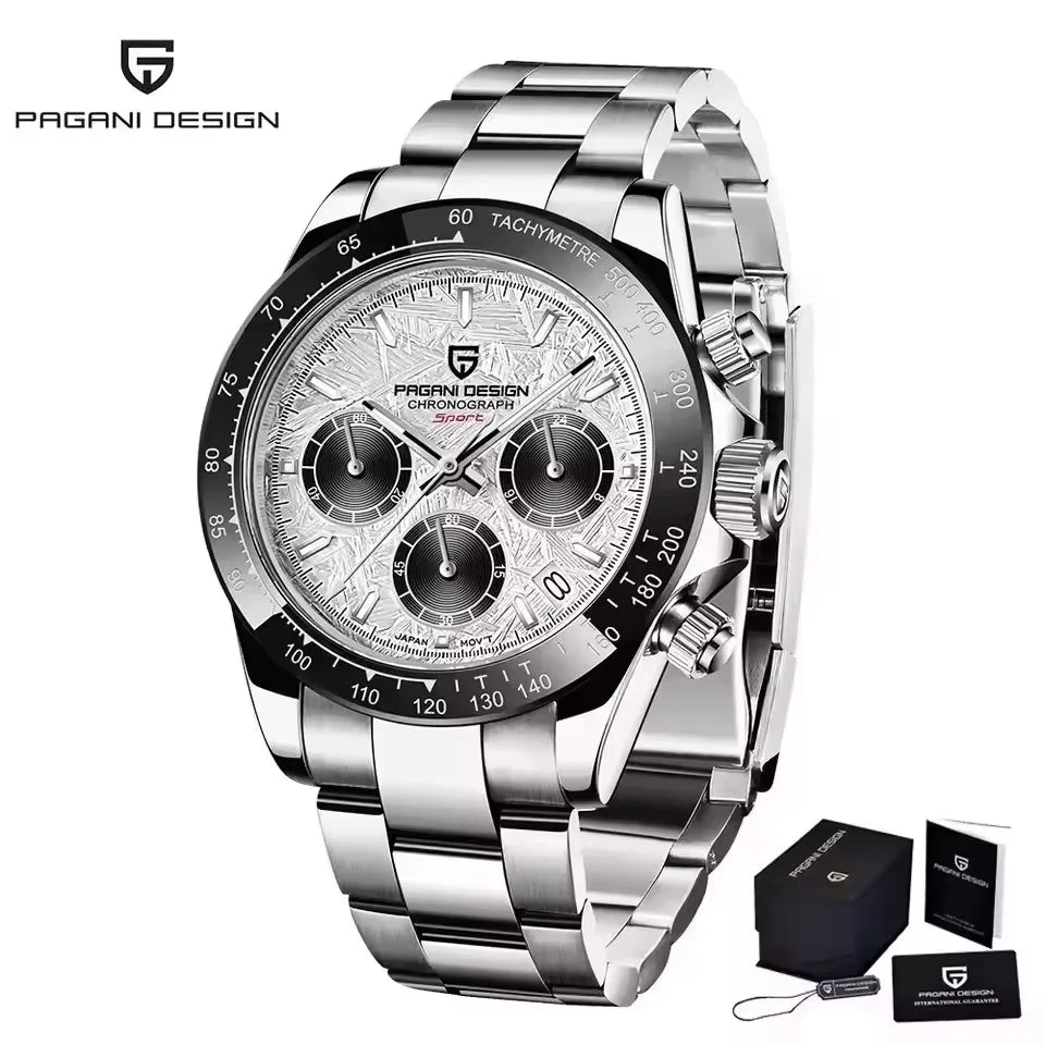 40mm New V2 PAGANI DESIGN Classic fashion Men Quartz Watches Sapphire Retro Chronograph Stainless Steel Waterproof Watch for Men - EverythingWhatYouWant