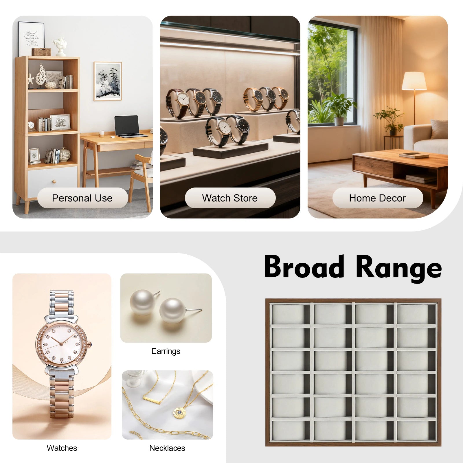 24 Slot Watch Box Watch Organizer Display Case Watch Collector Box with Removable Pillows for Watch Bracelet Cufflink - EverythingWhatYouWant