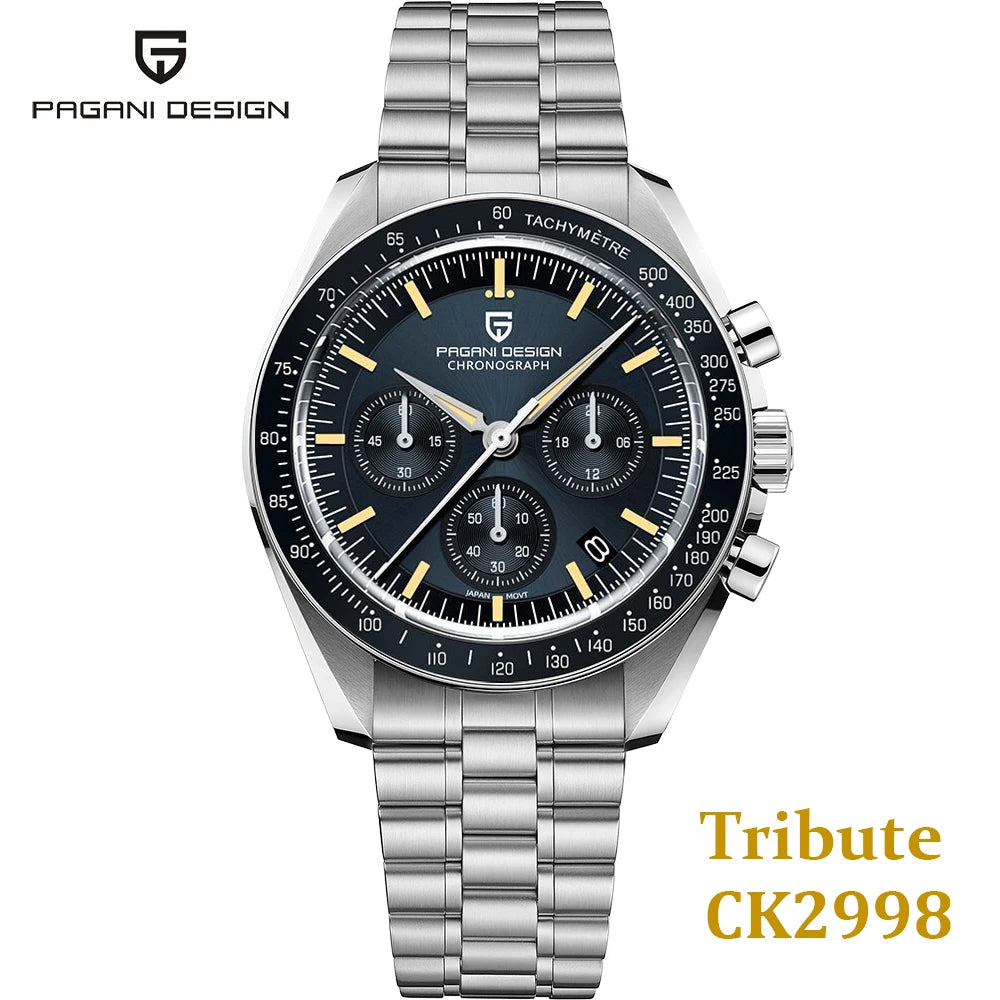 PAGANI DESIGN PD1701 Tribute to CK2998 Moon Watch Retro Quartz Watch For Men AR Sapphire crystal Sport Chronograph Man 2026 New - EverythingWhatYouWant