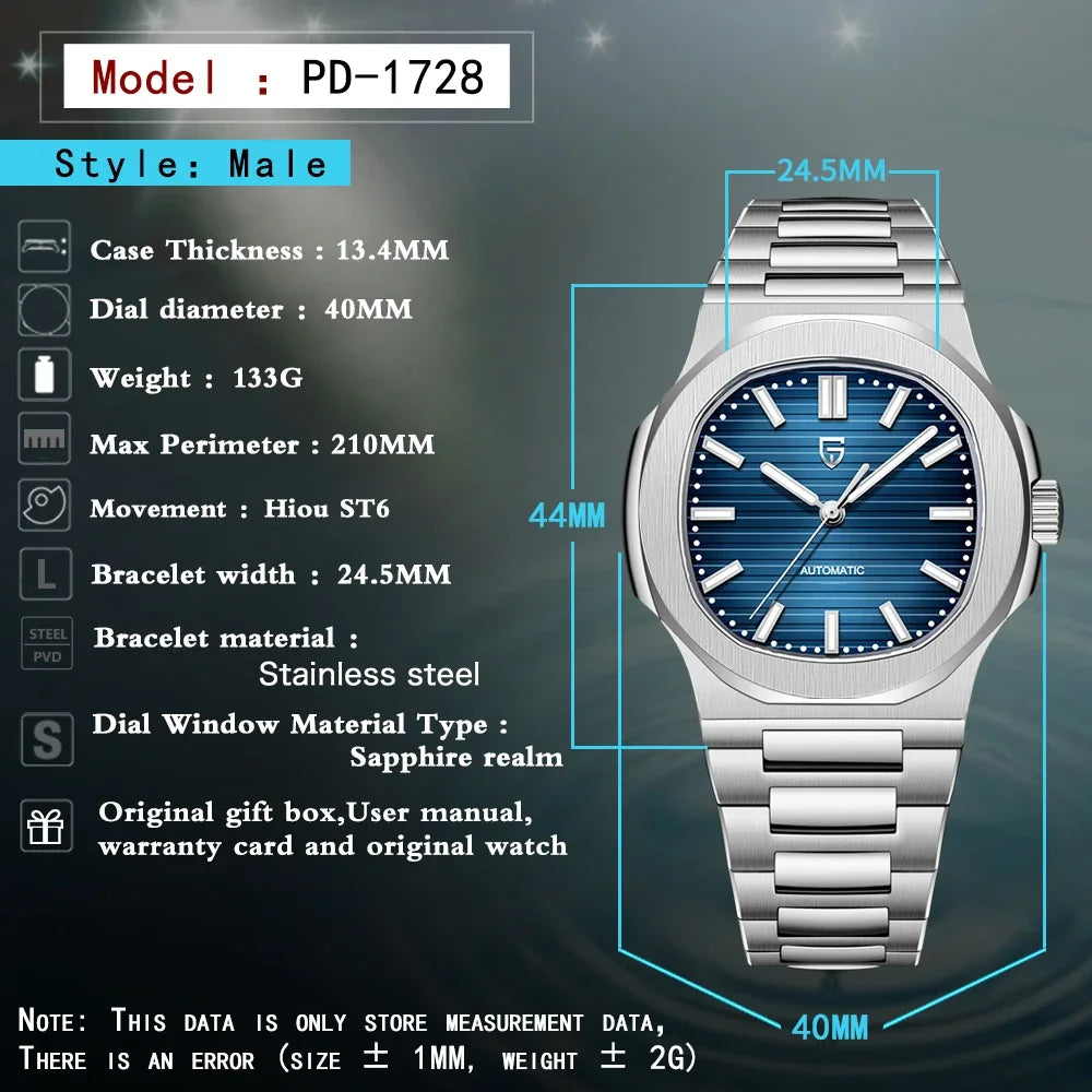 PAGANI DESIGN Top Luxury Automatic Watch For Men Mechanical Watches Men Sports Waterproof Sapphire Stainless Steel Reloj Hombre - EverythingWhatYouWant