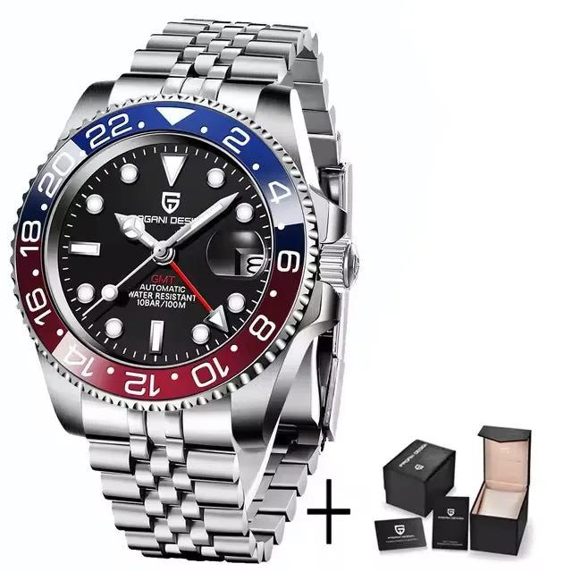 PAGANI DESIGN New V2 40MM GMT Men watch Mechanical Watches Luxury Automatic Sapphire Glass Waterproof Wrist Watches for men - EverythingWhatYouWant