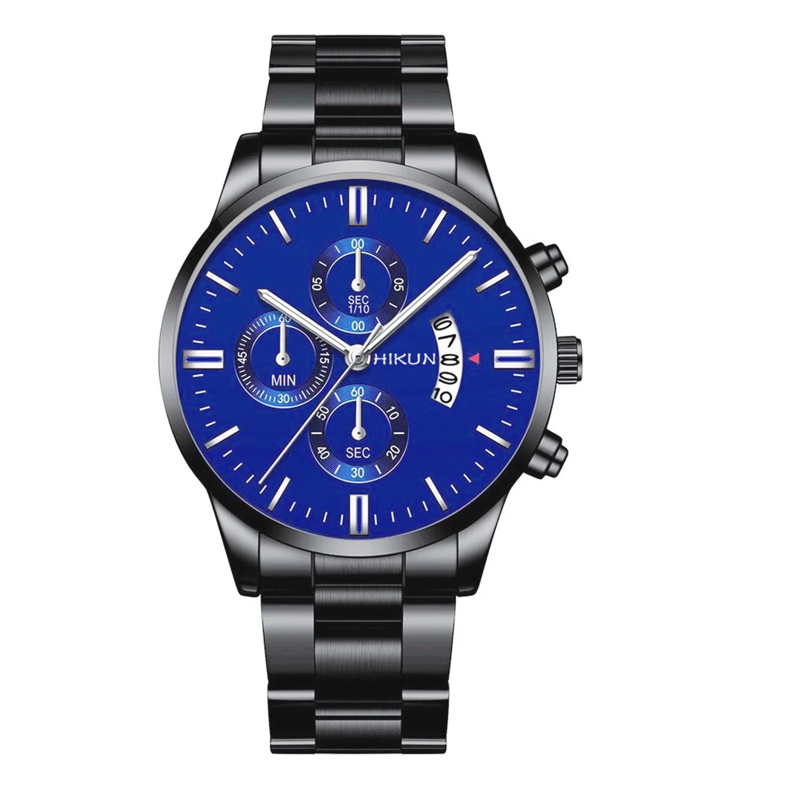 Fashion Mens Watches Luxury Black Stainless Steel Quartz Wrist Watch Man Business Watch For Men Calendar Clock Reloj Hombre - EverythingWhatYouWant