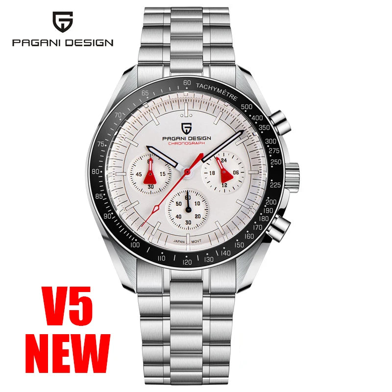 2026 New PAGANI DESIGN V6 Moon Men's Watcher Chronograph Quartz Watch Men Luxury AR Sapphire Ceramic Bezel Waterproof Luminous - EverythingWhatYouWant