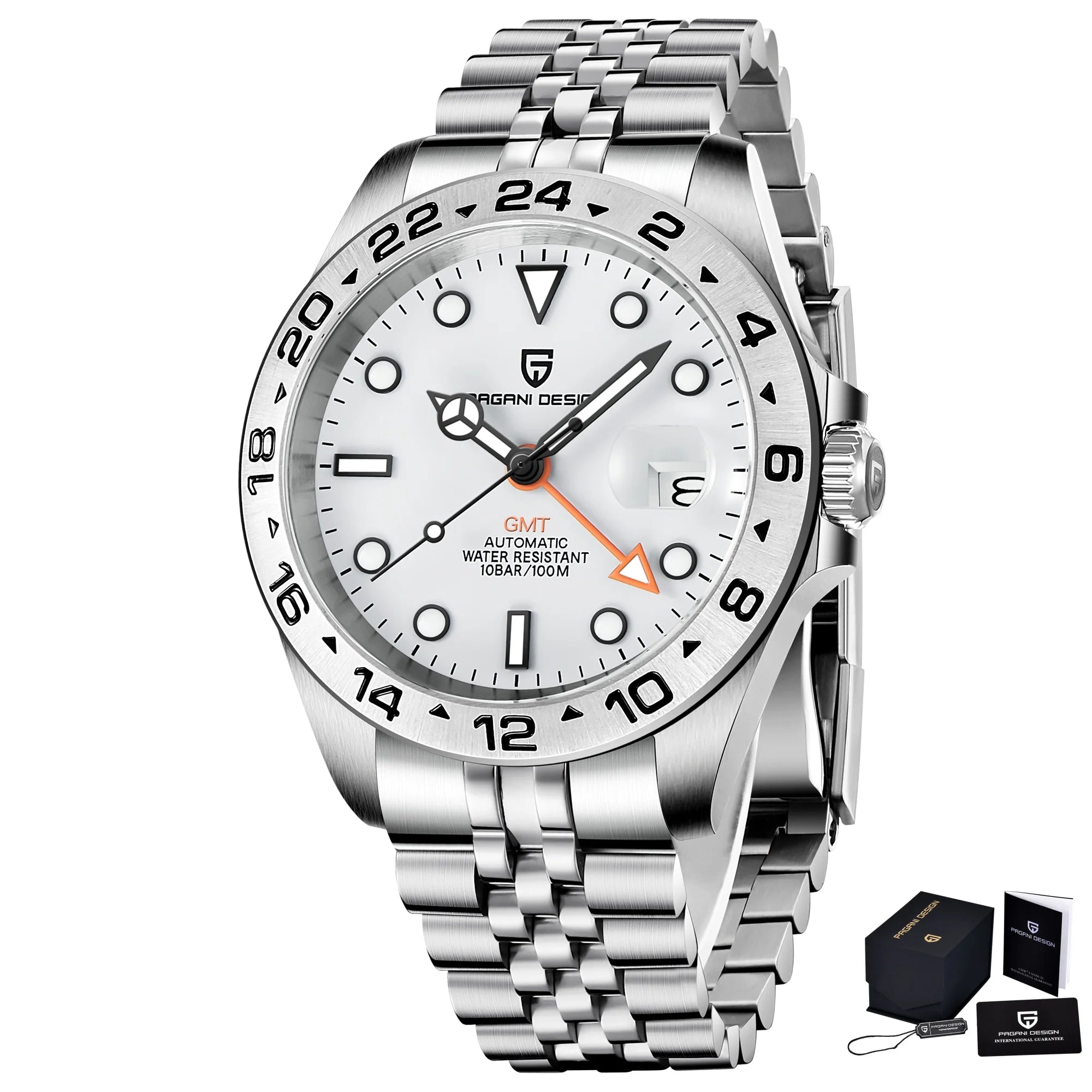 Pagani Design PD1682 Men’s GMT Watch 42mm Automatic Mechanical DG5833 Sapphire Crystal Stainless Steel Waterproof Black Vintage - EverythingWhatYouWant