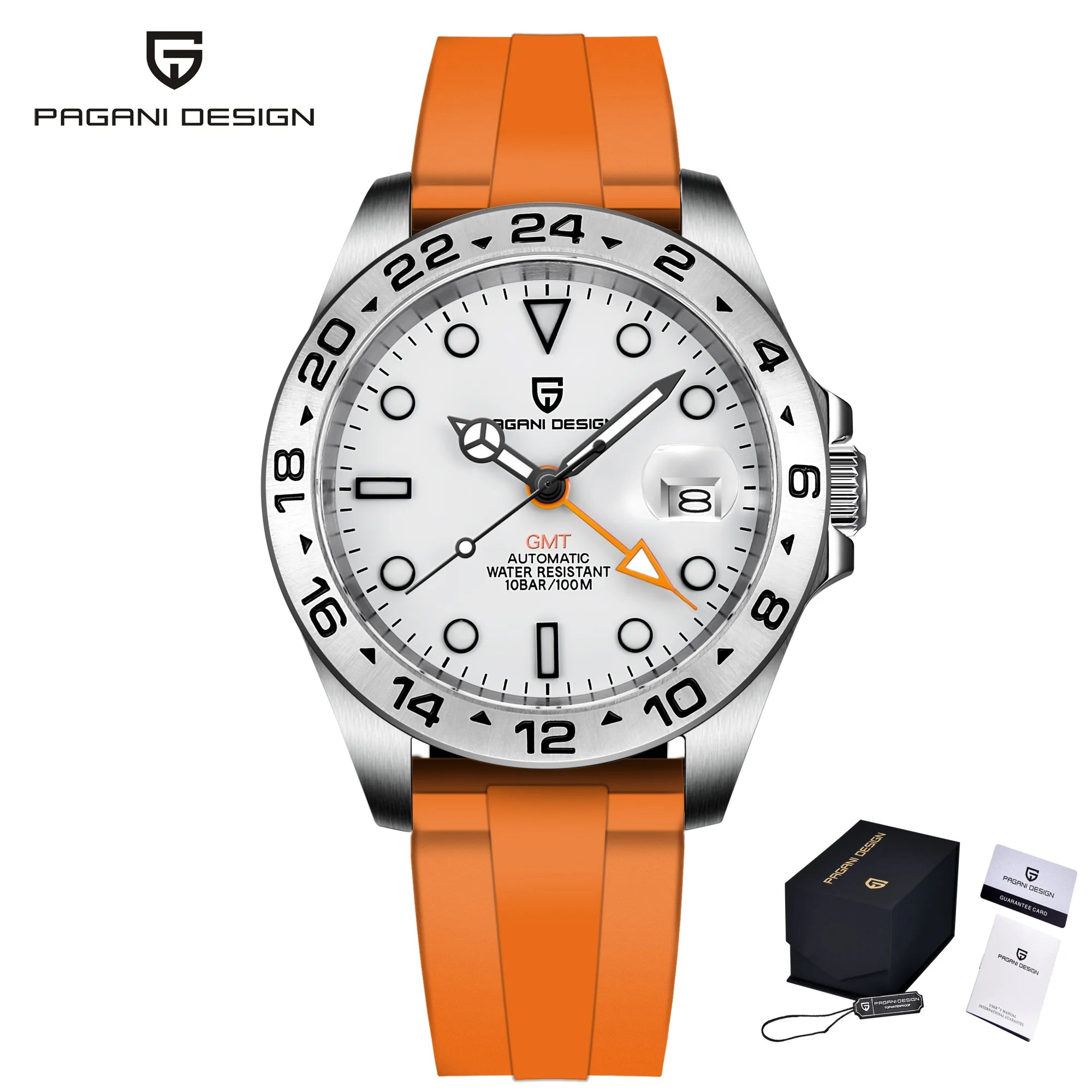 Pagani Design PD1682 Men’s GMT Watch 42mm Automatic Mechanical DG5833 Sapphire Crystal Stainless Steel Waterproof Black Vintage - EverythingWhatYouWant