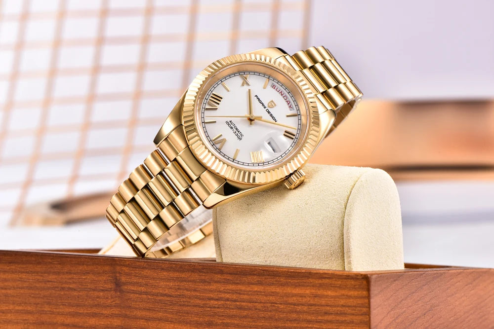 PAGANI DESIGN New Week Calendar Type Man watch ST16 Movt Waterproof Mechanical Watch 316L All Steel Luxury Luminous Men watch - EverythingWhatYouWant
