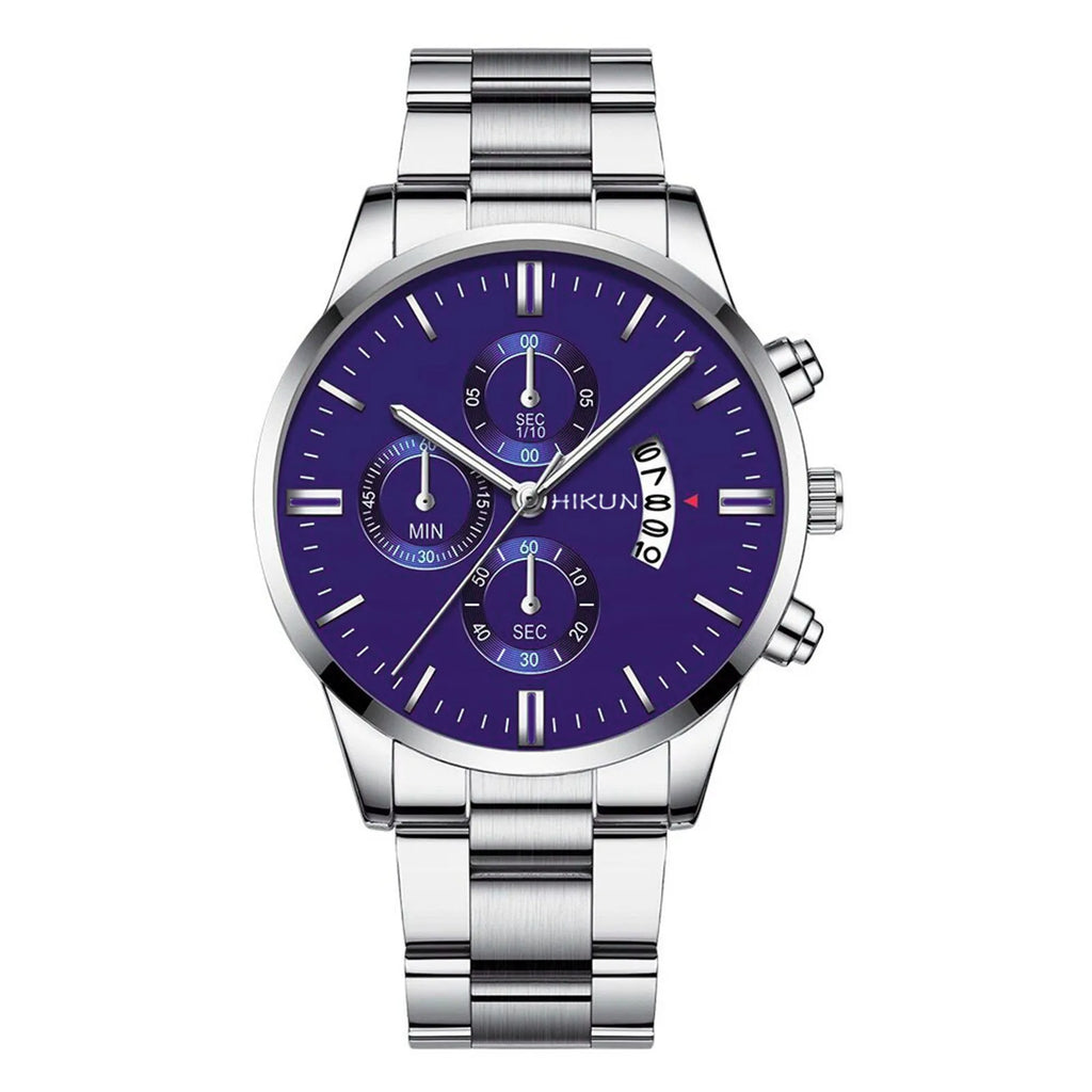 Fashion Mens Watches Luxury Black Stainless Steel Quartz Wrist Watch Man Business Watch For Men Calendar Clock Reloj Hombre - EverythingWhatYouWant