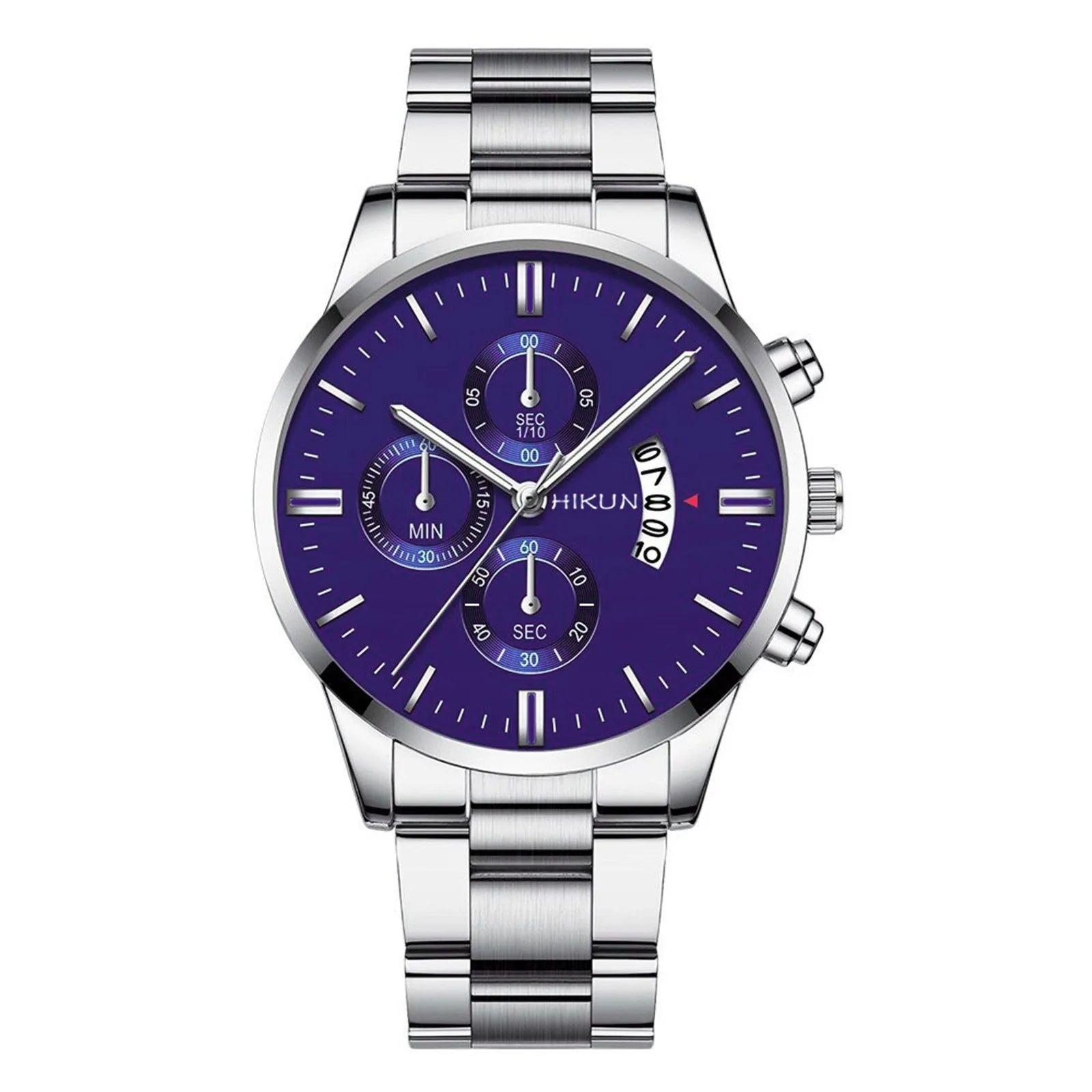 Fashion Mens Watches Luxury Black Stainless Steel Quartz Wrist Watch Man Business Watch For Men Calendar Clock Reloj Hombre - EverythingWhatYouWant
