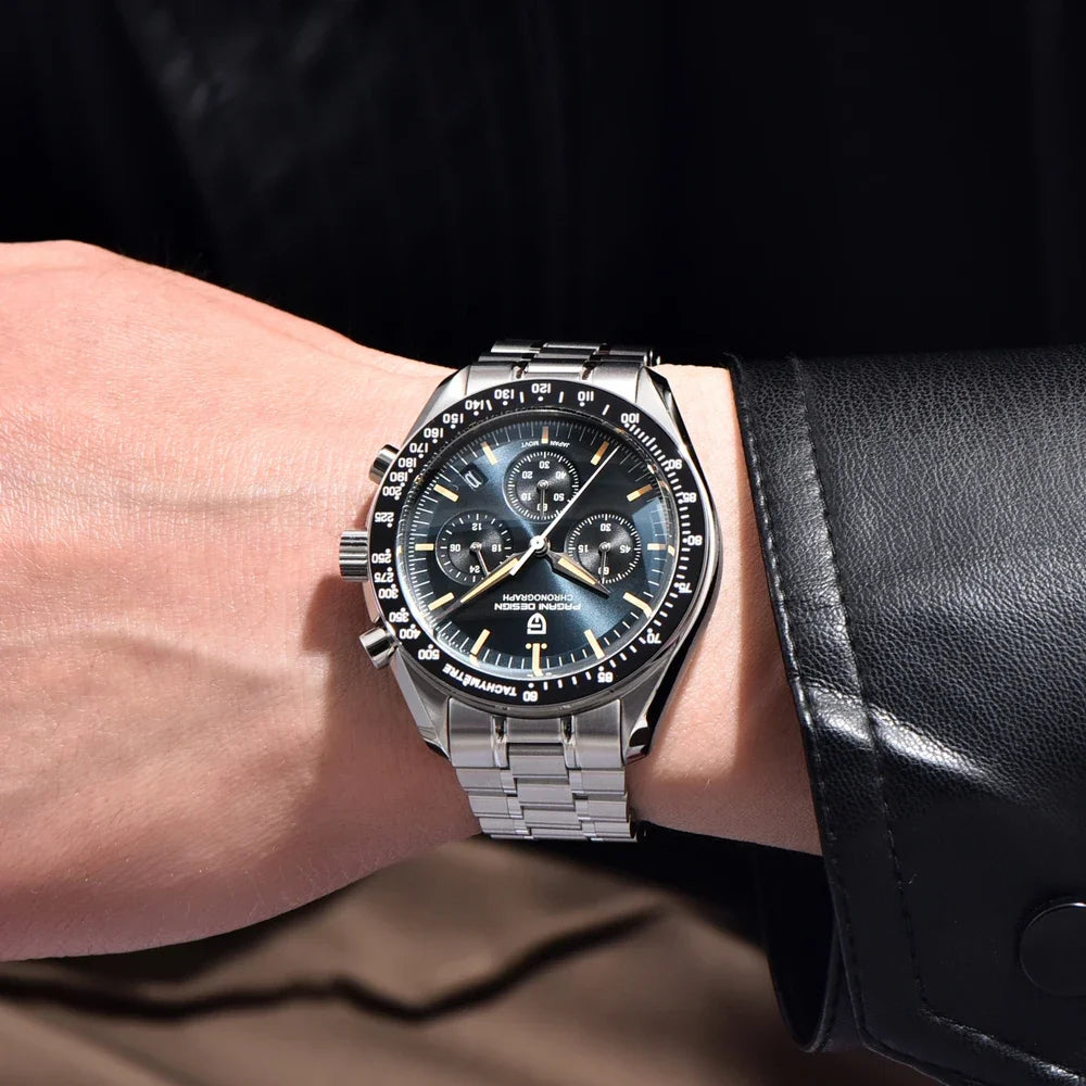 2026 New PAGANI DESIGN V6 Moon Men's Watcher Chronograph Quartz Watch Men Luxury AR Sapphire Ceramic Bezel Waterproof Luminous - EverythingWhatYouWant