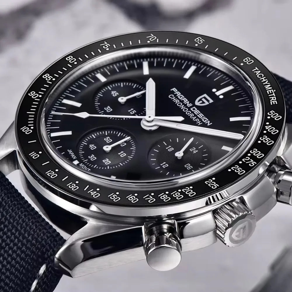 2026 New PAGANI DESIGN V6 Moon Men's Watcher Chronograph Quartz Watch Men Luxury AR Sapphire Ceramic Bezel Waterproof Luminous - EverythingWhatYouWant