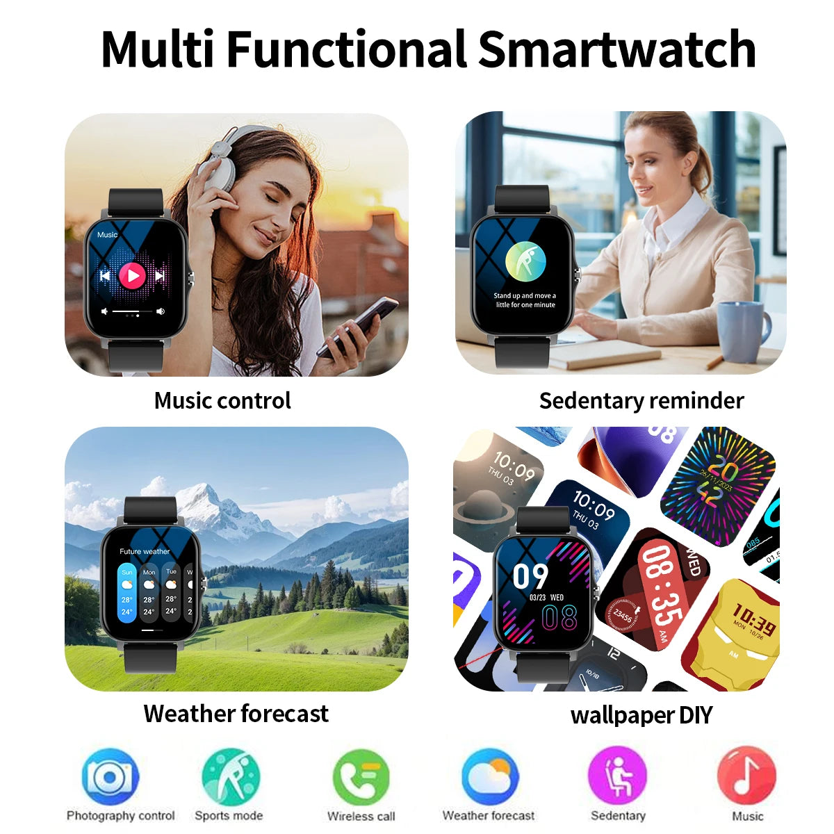 Hot Smart watch, multi-function sports smart watch, wireless call/wireless music, multiple APP message reminders - EverythingWhatYouWant