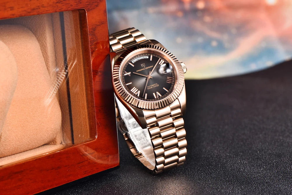 PAGANI DESIGN New Week Calendar Type Man watch ST16 Movt Waterproof Mechanical Watch 316L All Steel Luxury Luminous Men watch - EverythingWhatYouWant
