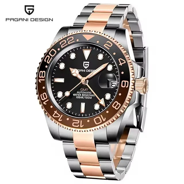 PAGANI DESIGN New V2 40MM GMT Men watch Mechanical Watches Luxury Automatic Sapphire Glass Waterproof Wrist Watches for men - EverythingWhatYouWant