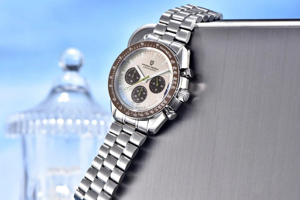 2026 New PAGANI DESIGN V6 Moon Men's Watcher Chronograph Quartz Watch Men Luxury AR Sapphire Ceramic Bezel Waterproof Luminous - EverythingWhatYouWant