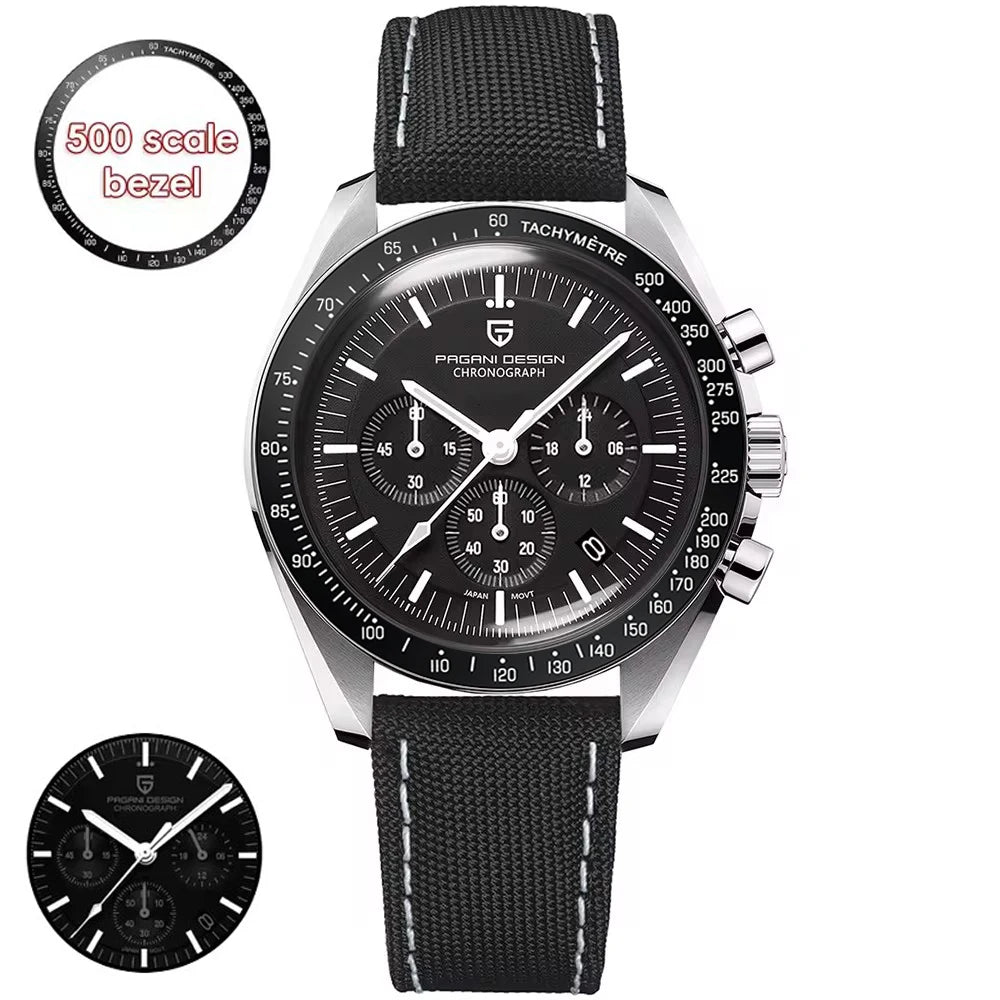 2026 New PAGANI DESIGN V6 Moon Men's Watcher Chronograph Quartz Watch Men Luxury AR Sapphire Ceramic Bezel Waterproof Luminous - EverythingWhatYouWant