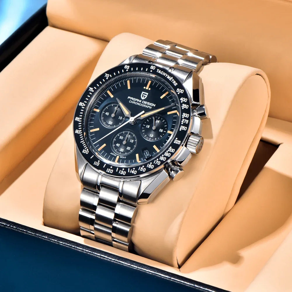 2026 New PAGANI DESIGN V6 Moon Men's Watcher Chronograph Quartz Watch Men Luxury AR Sapphire Ceramic Bezel Waterproof Luminous - EverythingWhatYouWant