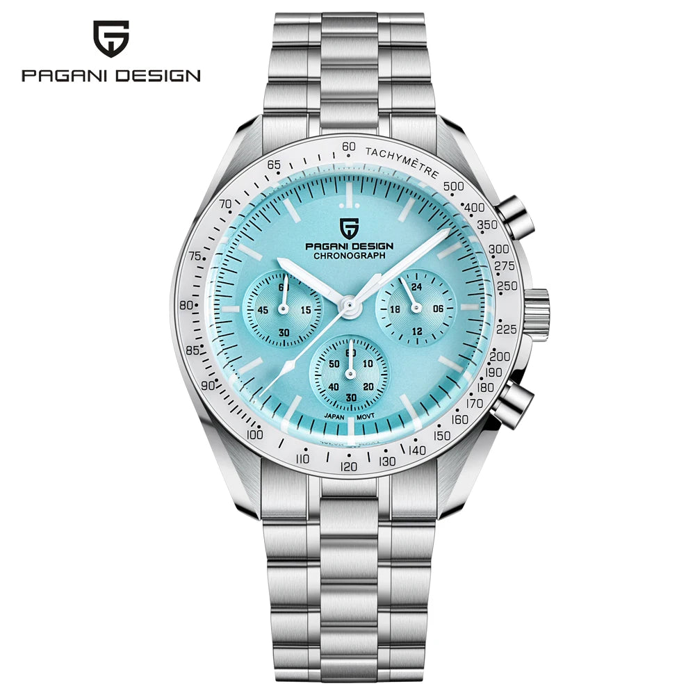 2026 New PAGANI DESIGN V6 Moon Men's Watcher Chronograph Quartz Watch Men Luxury AR Sapphire Ceramic Bezel Waterproof Luminous - EverythingWhatYouWant