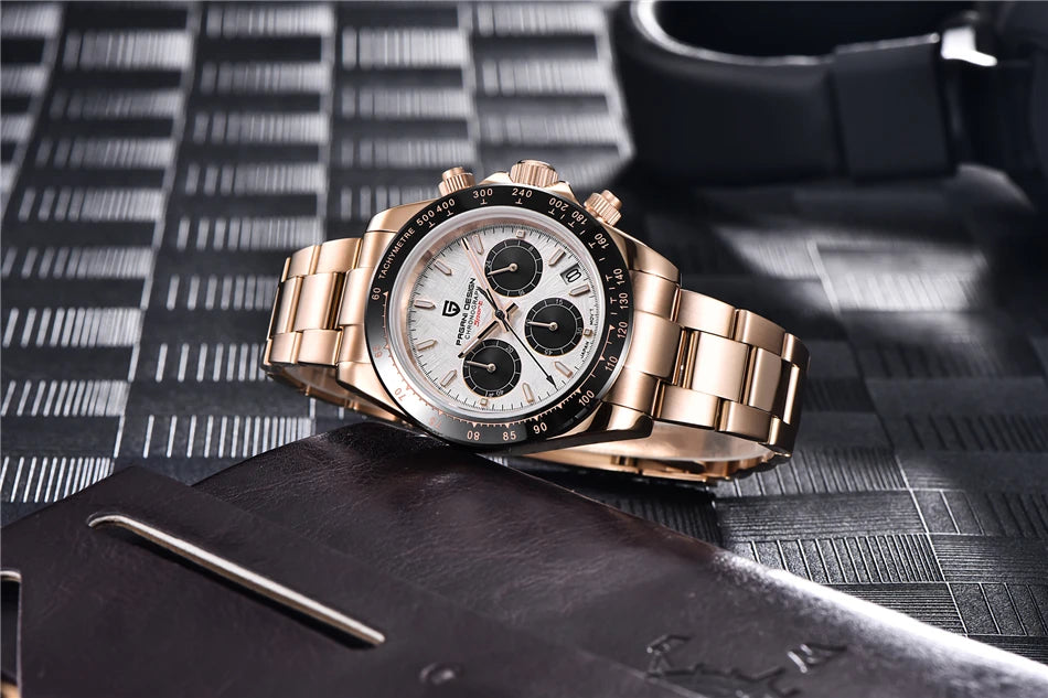 40mm New V2 PAGANI DESIGN Classic fashion Men Quartz Watches Sapphire Retro Chronograph Stainless Steel Waterproof Watch for Men - EverythingWhatYouWant
