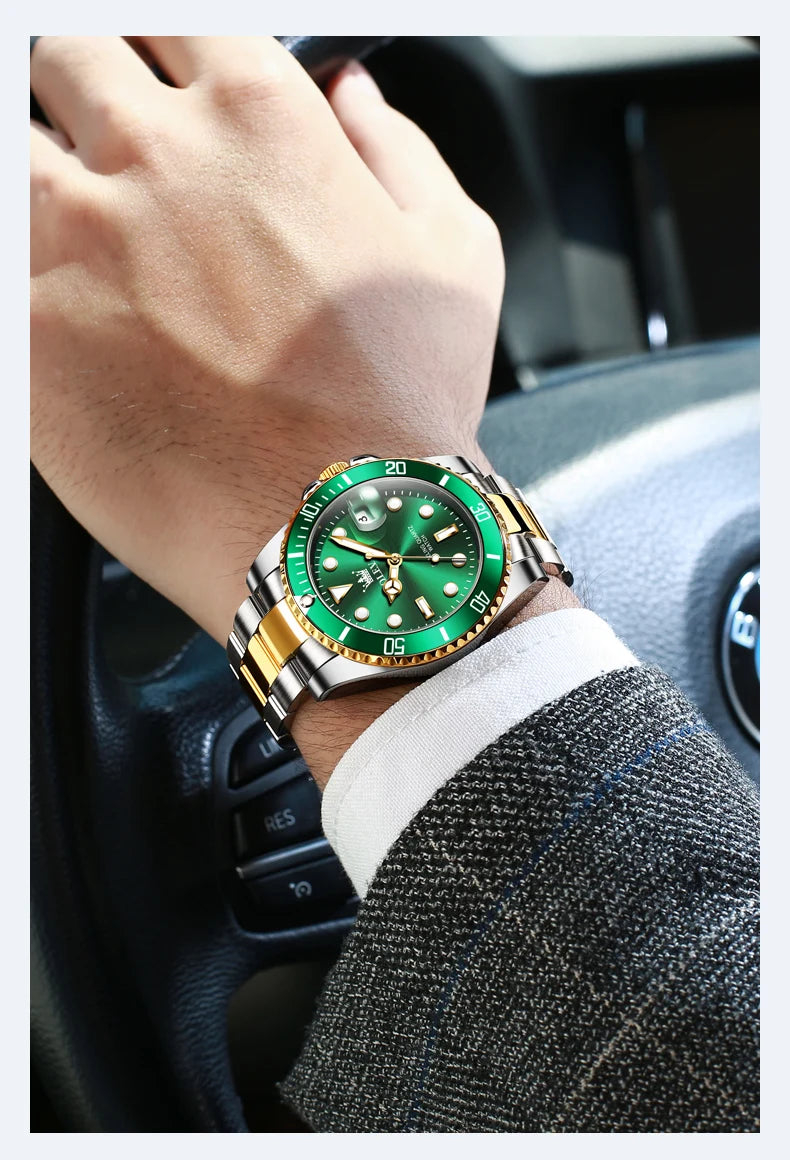 OLEVS 5885 Man Watch Original Brand Waterproof Quartz Watch Stainless Steel Strap Automatic Date Mens Gifts Watches For Man - EverythingWhatYouWant