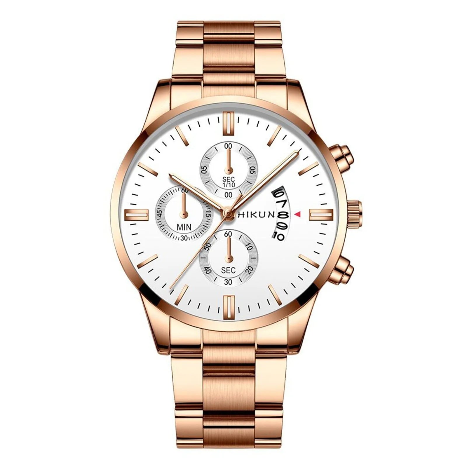 Fashion Mens Watches Luxury Black Stainless Steel Quartz Wrist Watch Man Business Watch For Men Calendar Clock Reloj Hombre - EverythingWhatYouWant