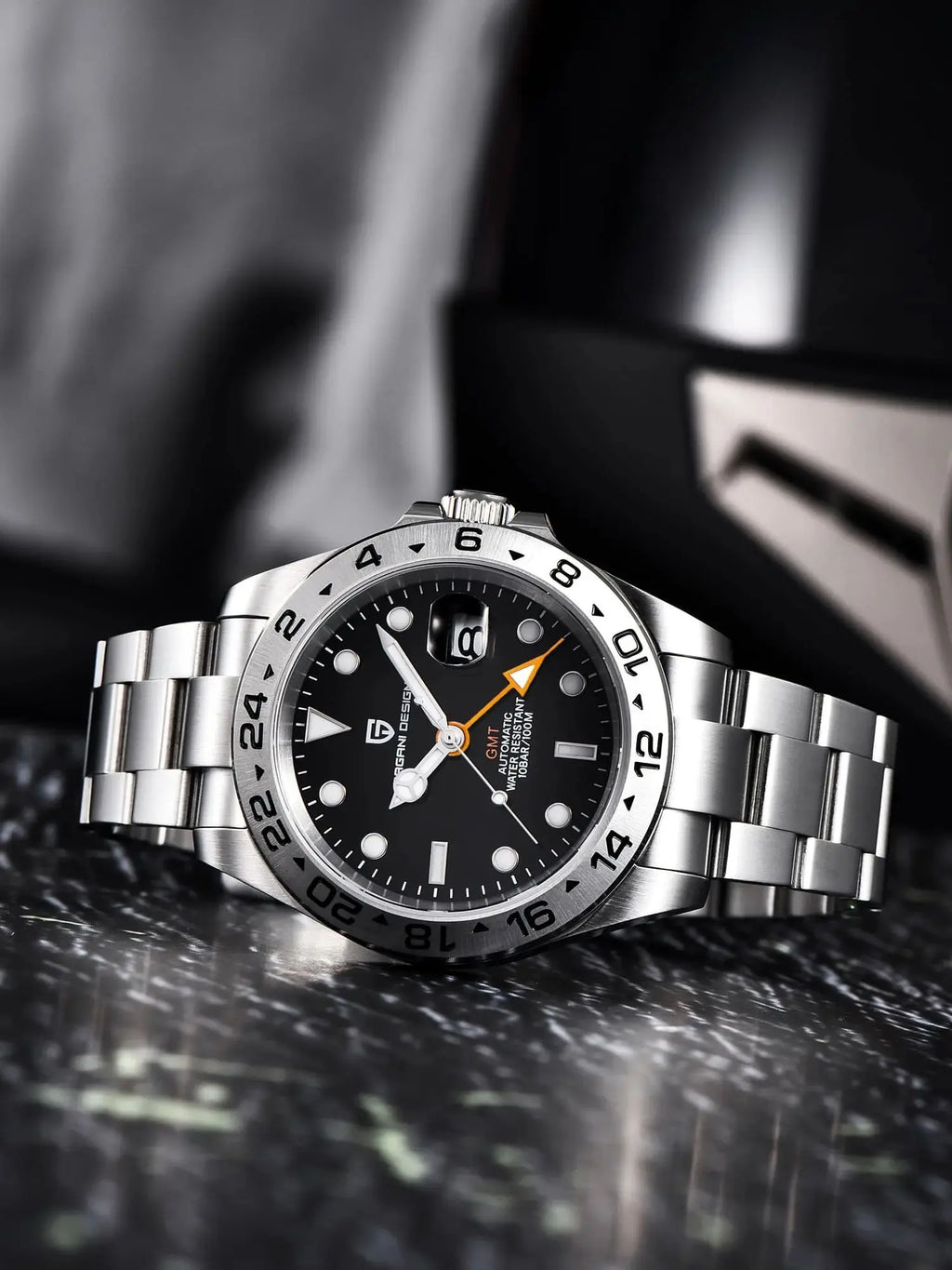 Pagani Design PD1682 Men’s GMT Watch 42mm Automatic Mechanical DG5833 Sapphire Crystal Stainless Steel Waterproof Black Vintage - EverythingWhatYouWant