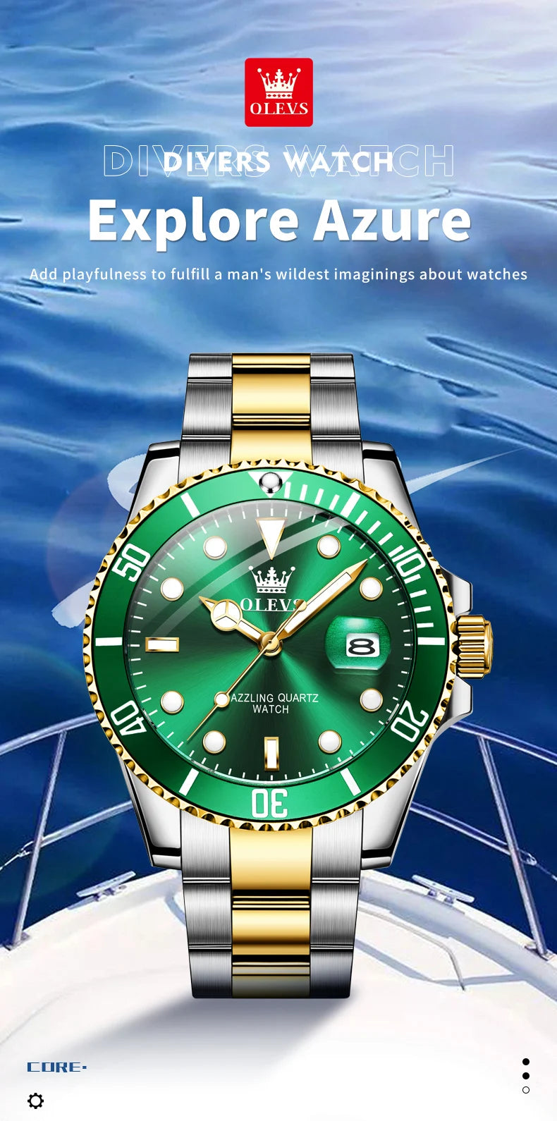 OLEVS 5885 Man Watch Original Brand Waterproof Quartz Watch Stainless Steel Strap Automatic Date Mens Gifts Watches For Man - EverythingWhatYouWant