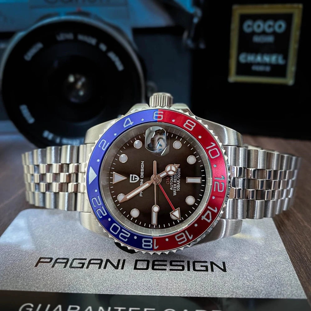 PAGANI DESIGN New V2 40MM GMT Men watch Mechanical Watches Luxury Automatic Sapphire Glass Waterproof Wrist Watches for men - EverythingWhatYouWant