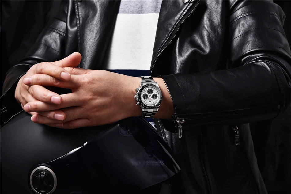 40mm New V2 PAGANI DESIGN Classic fashion Men Quartz Watches Sapphire Retro Chronograph Stainless Steel Waterproof Watch for Men - EverythingWhatYouWant