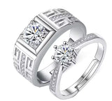 One Carat Six-Claw Diamond Ring with Zircon Accents - EverythingWhatYouWant