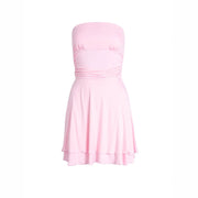 Y2K Tube-top Short Dress Summer Sexy Pleated Tight Dresses For Womens Clothing - EverythingWhatYouWant